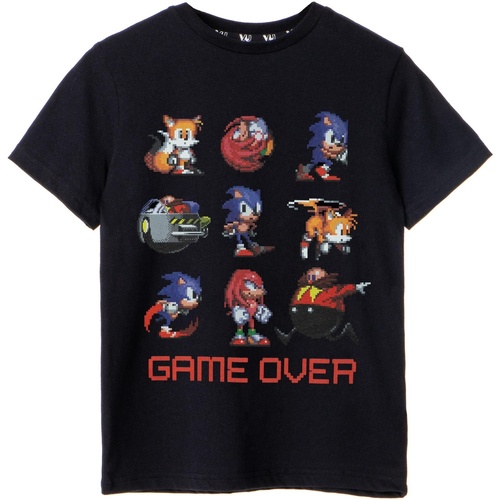 Vêtements Garçon T-shirts manches courtes Sonic The Hedgehog Game Over Noir