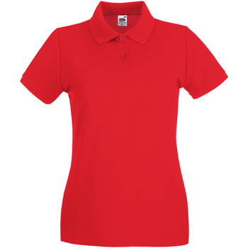 Vêtements Femme Polos manches longues Fruit Of The Loom SS89 Rouge
