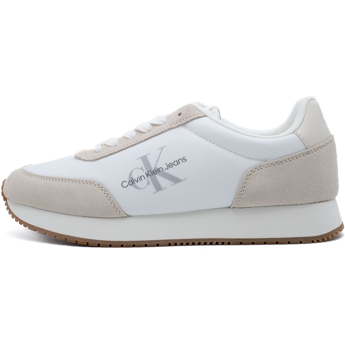 Chaussures Femme Baskets mode Ck Jeans Retro Runner Low Lac Blanc
