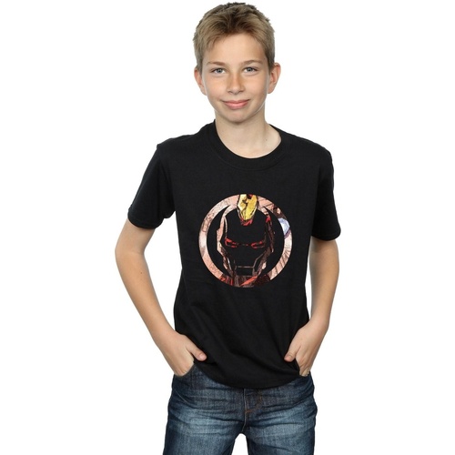 Vêtements Garçon T-shirts manches courtes Marvel Iron Man Montage Symbol Noir