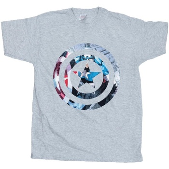 Vêtements Garçon T-shirts manches courtes Marvel Avengers Captain America Montage Symbol Gris
