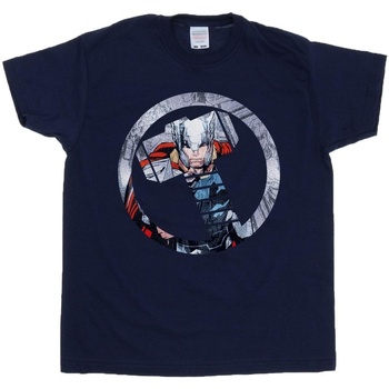 Vêtements Garçon T-shirts manches courtes Marvel Avengers Thor Montage Symbol Bleu