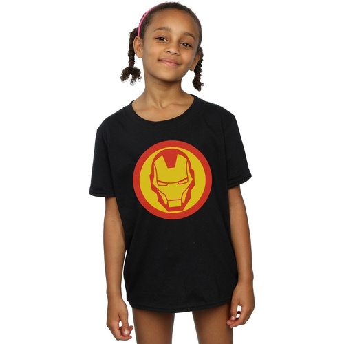 Vêtements Fille T-shirts manches longues Marvel Avengers Iron Man Simple Symbol Noir