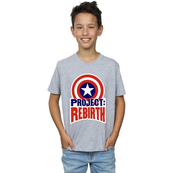 Vêtements Garçon T-shirts manches courtes Marvel Captain America Project Rebirth Gris