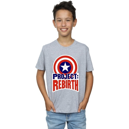 Vêtements Garçon T-shirts manches courtes Marvel Captain America Project Rebirth Gris