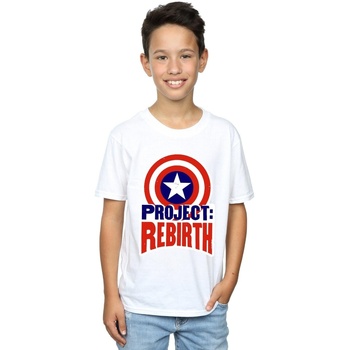 Vêtements Garçon T-shirts manches courtes Marvel Captain America Project Rebirth Blanc