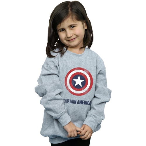 Vêtements Fille Sweats Marvel Captain America Shield Text Gris