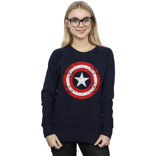 Vêtements Femme Sweats Marvel Avengers Captain America Scratched Shield Bleu
