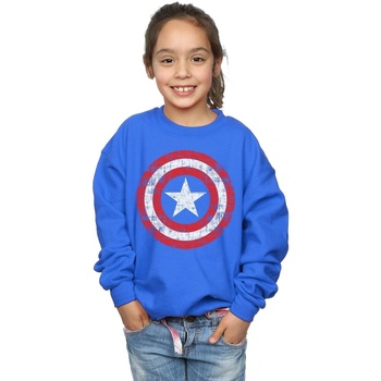 Vêtements Fille Sweats Marvel Avengers Captain America Scratched Shield Bleu