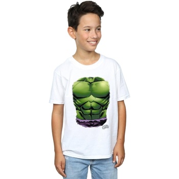 Vêtements Garçon T-shirts manches courtes Marvel Hulk Chest Burst Blanc