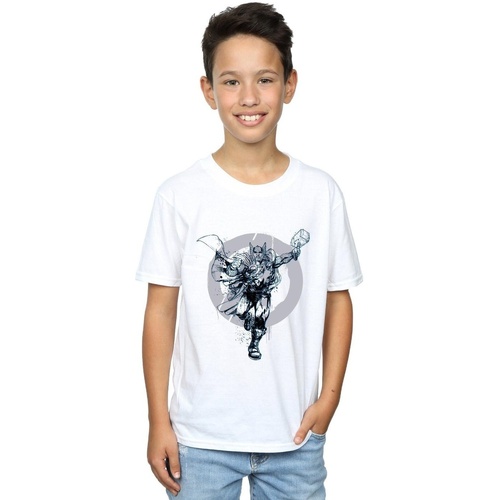 Vêtements Garçon T-shirts manches courtes Marvel Thor Circle Blanc