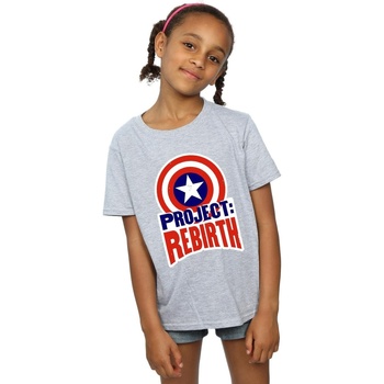 Vêtements Fille T-shirts manches longues Marvel Captain America Project Rebirth Gris