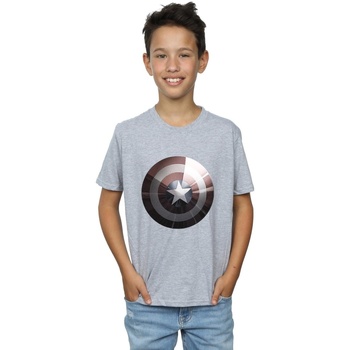 Vêtements Garçon T-shirts manches courtes Marvel Captain America Shield Shiny Gris