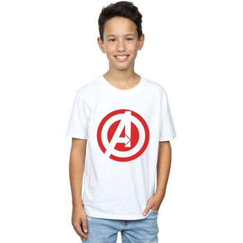 Vêtements Garçon T-shirts manches courtes Marvel Avenegers Assemble Solid A Logo Blanc