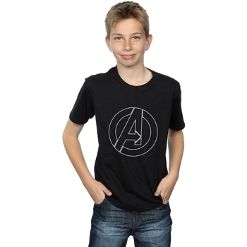 Vêtements Garçon T-shirts manches courtes Marvel Avenegers Assemble A Logo Outline Noir