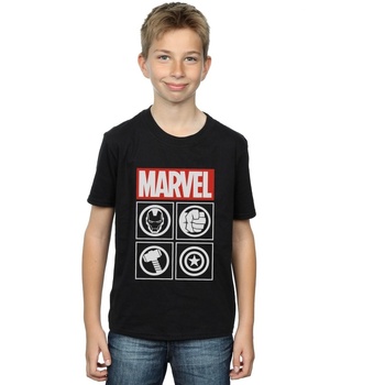 Vêtements Garçon T-shirts manches courtes Marvel Avengers Icons Noir