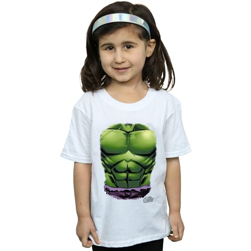 Vêtements Fille T-shirts manches longues Marvel Hulk Chest Burst Blanc