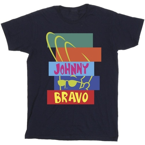 Vêtements Homme T-shirts manches longues Johnny Bravo Rectangle Pop Art Bleu
