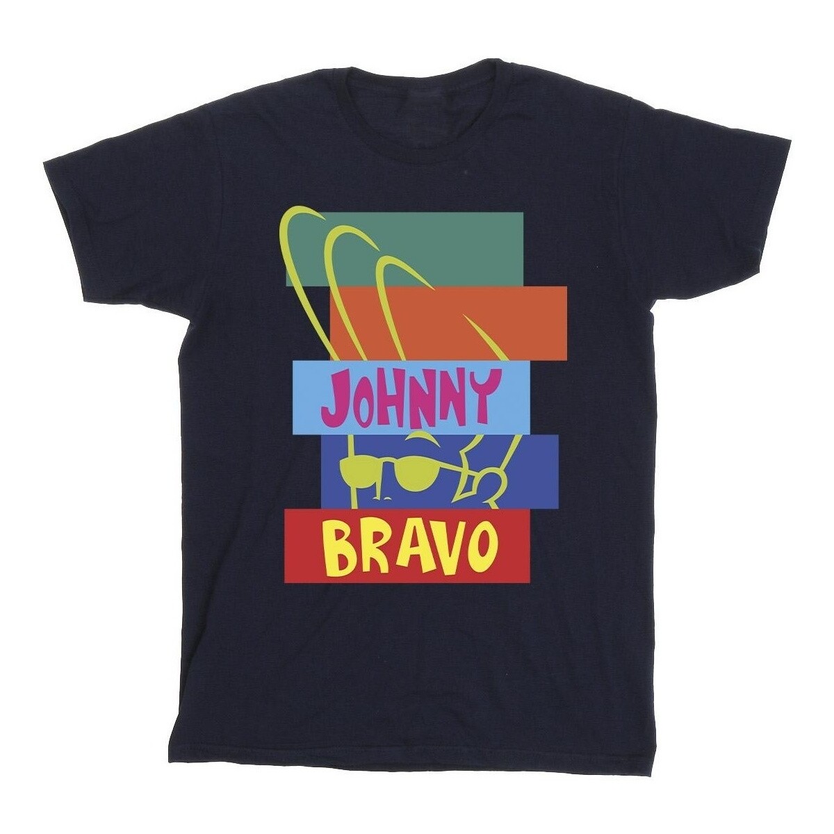 Vêtements Homme T-shirts manches longues Johnny Bravo Rectangle Pop Art Bleu