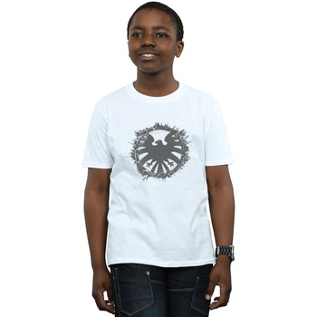 Vêtements Garçon T-shirts manches courtes Marvel Agents Of SHIELD Brushed Logo Blanc