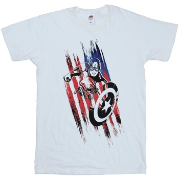 Vêtements Garçon T-shirts manches courtes Marvel Avengers Captain America Streaks Blanc