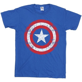 Vêtements Fille T-shirts manches longues Marvel Avengers Captain America Scratched Shield Bleu