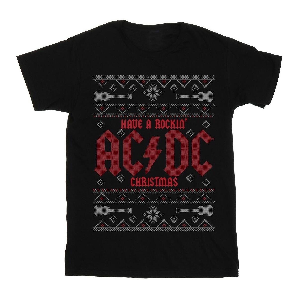 Vêtements Garçon T-shirts Plus manches courtes Acdc Have A Rockin Christmas Noir