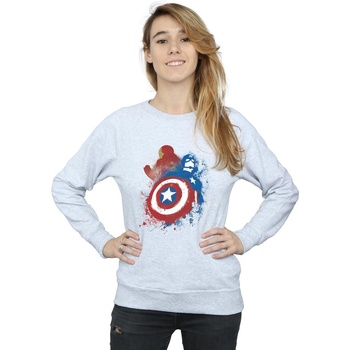 Vêtements Femme Sweats Marvel Captain America Civil War Painted Vs Iron Man Gris