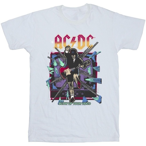 Vêtements Fille T-shirts manches longues Acdc Blow Up Your Video Jump Blanc