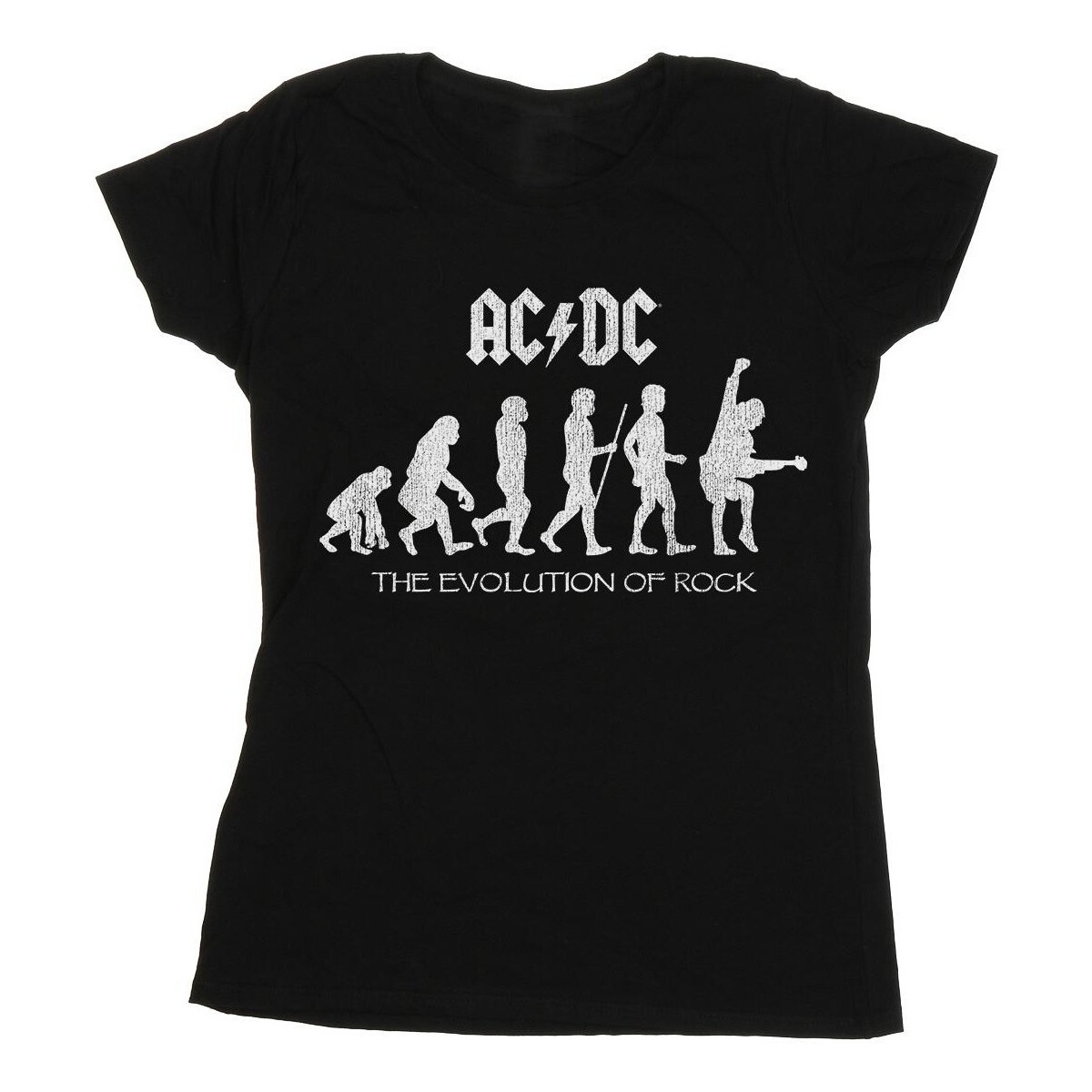 Vêtements Femme T-shirts manches blockf Acdc Evolution Of Rock Noir
