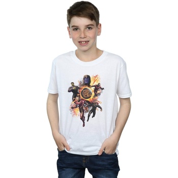 Vêtements Garçon T-shirts manches courtes Marvel Avengers Endgame Explosion Team Blanc