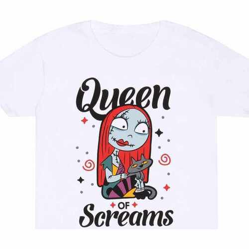 Vêtements Enfant Only Kortärmad T-shirt Silvery Lurex Nightmare Before Christmas Queen Of Screams Blanc
