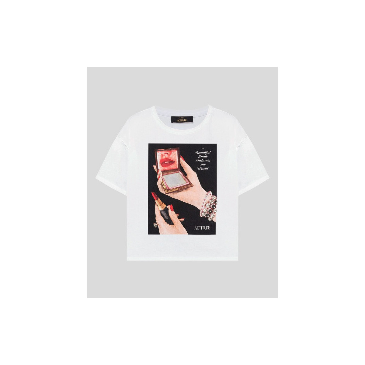 Vêtements Femme T-shirts & Polos Twin Set T-SHIRT CON STAMPA E STRASS Art. 232AT2281 