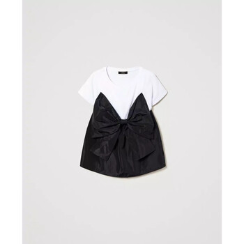 Vêtements Femme Top Cropped In Maglia Con Twin Set T-SHIRT CON FIOCCO IN TAFFETA Art. 241AP2120 