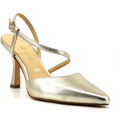 Chaussures Femme Bottes Guess Sandalo Tacco Donna Platino Oro FLJSHALEM03 Doré
