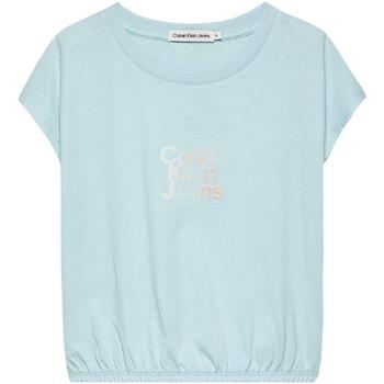 Vêtements Fille T-shirts manches courtes Calvin Klein Jeans  Bleu