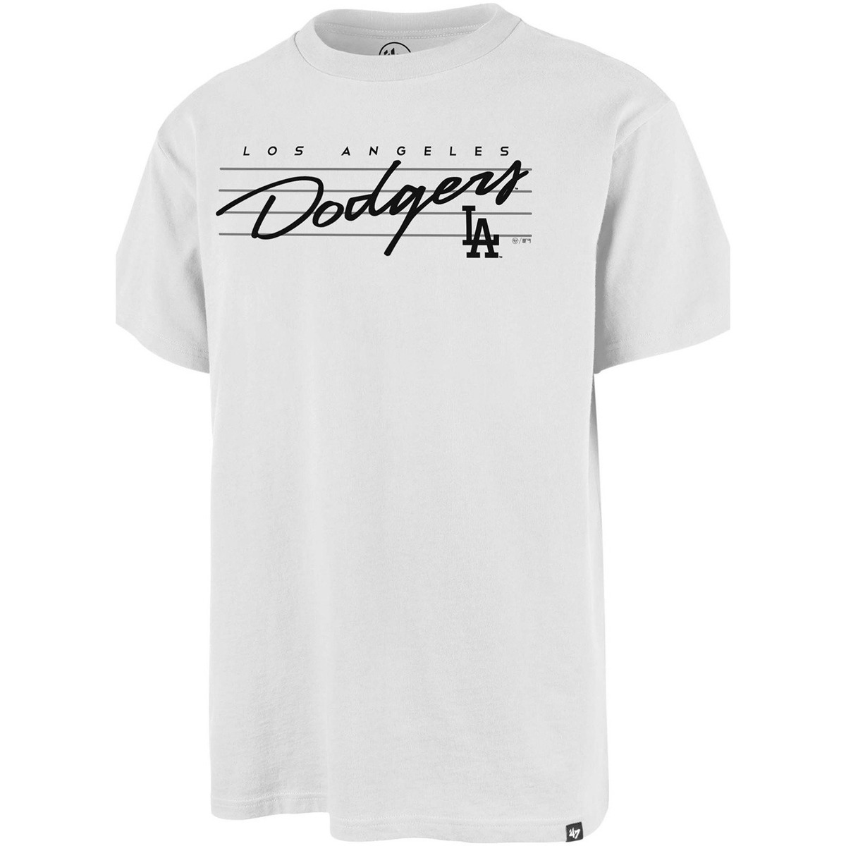 Vêtements T-shirts & Polos '47 Brand 47 TEE MLB LOS ANGELES DODGERS DOWNBURST ECHO WHITE WASH 