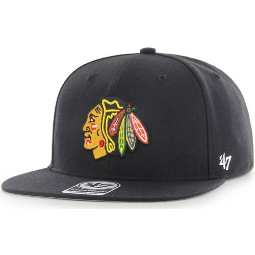 Accessoires textile Casquettes '47 Brand 47 NHL CAP CHICAGO BLACKHAWKS NO SHOT CAPTAIN BLACK 