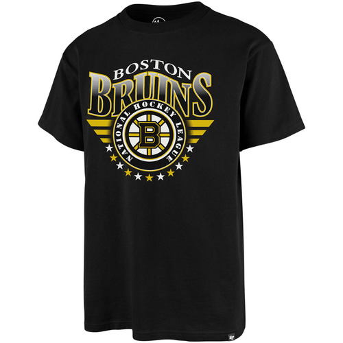 Vêtwo-tone T-shirts & Polos '47 Brand 47 TEE NHL BOSTON BRUINS ECHO JET BLACK 