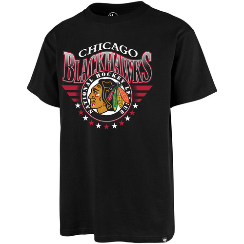 Vêtwo-tone T-shirts & Polos '47 Brand 47 TEE NHL CHICAGO BLACKHAWKS ECHO JET BLACK 