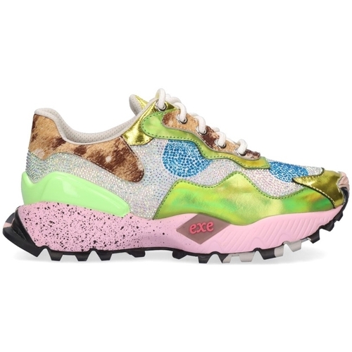 Chaussures Femme Baskets mode Exé Shoes guate EXÉ Sneakers 134-18 - Gold/Silver/Green Multicolore