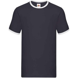 Vêtements Homme T-shirts manches longues Fruit Of The Loom Ringer Blanc