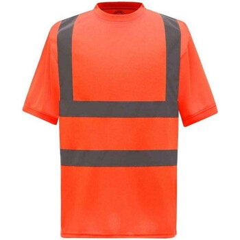 Vêtements Homme Piqué cotton polo shirt with a front logo print Yoko YK010 Orange