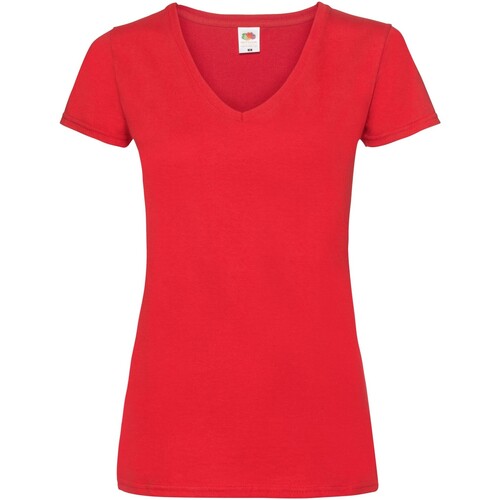 Vêtements Femme T-shirts manches longues Fruit Of The Loom SS702 Rouge