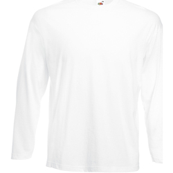 Vêtements T-shirts manches longues Fruit Of The Loom Value Blanc