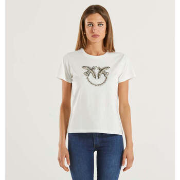 Vêtements Femme T-shirts Deluxe manches courtes Pinko  Blanc