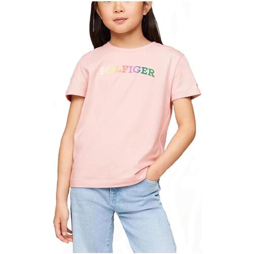 Vêtements Fille T-shirts manches courtes Tommy capuche Hilfiger  Rose