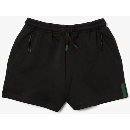 Vêtements Femme Shorts Pants / Bermudas Lacoste Short uni  en coton mélangé stretch Noir