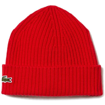 Accessoires textile Bonnets Lacoste Bonnet  côtelé en laine unie Rouge Rouge