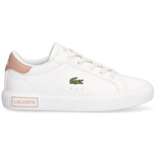 Chaussures Fille Baskets Logo mouwen Lacoste 74153 Blanc